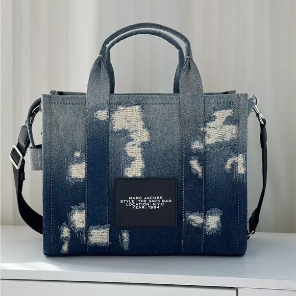 The Rip and Repair Denim Marc Jacobs Medium Tote Bag - Picture 2 of 7